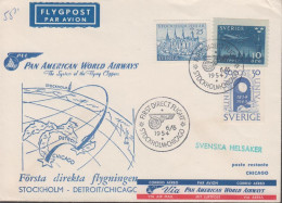 1954. SVERIGE. Fine Cover To Chicago With UPU 30 ÖRE + 25 öre Stockholm + 10 öre Luftpost Ca... (Michel 353+) - JF444815 - Brieven En Documenten