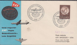 1954. SVERIGE. Fine Small Luftpost SAS-cover To USA With 65 ÖRE ANNA MARIA LENNGREN Cancelled... (Michel 395) - JF444818 - Cartas & Documentos
