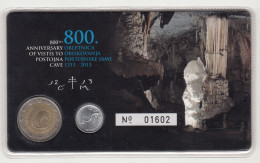 800 Th ANNIVERSARY OF VISITS TO POSTOJNA CAVE 2013 COIN CARD 0.10 SIT + 2 EUR POSTOJNSKA JAMA OBLETNICA OBISKOVANJA - Slowenien