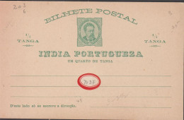 1890.  INDIA PORTUGUESA. 1/4 TANGA BILHETE POSTAL  - JF442957 - Portugiesisch-Indien