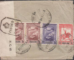 1945. ESTADO DA INDIA. Rare Censored Small Cover To Ohio, USA With 1½ Tgs + 2½ And Pair 7 Tgs AIR MAIL Can... - JF442959 - Inde Portugaise