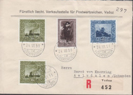 1951. LIECHTENSTEIN. Paintings. Complete Set + Extra 10+10 Rp On FDC VADUZ 24. VII. 51 Re... (Michel 301-303) - JF445087 - Covers & Documents