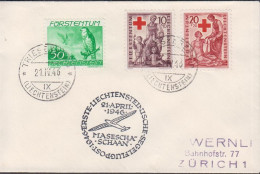 1946. LIECHTENSTEIN. ERSTE LIECHTENSTEINISCHE SEGELFLUGPOST 1946 21 APRIL 1946 MASESCHA-SCHAA... (Michel 177) - JF445088 - Cartas & Documentos