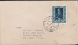 1953. LIECHTENSTEIN. 30 Rp Painting Leonhard Graf Zum Hag On Small Cover To USA Cancelled TRI... (Michel 314) - JF445090 - Covers & Documents