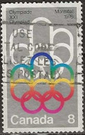 CANADA 1973 1976 Olympic Games, Montreal - 8c - Emblem Of 1976 Olympics FU - Used Stamps