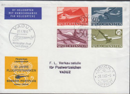 1960. LIECHTENSTEIN . Complete Set Air Mail Stamps On Fine Cover Cancelled VADUZ 28.V.196... (Michel 391-394) - JF445105 - Briefe U. Dokumente