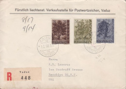 1958. LIECHTENSTEIN. Nature Tree. Complete Set With 3 Stamps On FDC VADUZ 12. VII. 58. Re... (Michel 371-373) - JF445106 - Briefe U. Dokumente