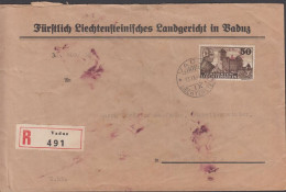 1944. LIECHTENSTEIN. 50 Rp Officials With Overprint REGIERUNGS DIENSTSACHE Solo On Regi... (Michel Dienst 25) - JF445116 - Dienstmarken