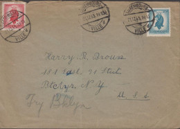 1945. LUXEMBOURG 1F20 + 2F50 Liontype On Cover To USA Cancelled LUXEMBOURG VILLE 21.12.45.   (Michel 395+) - JF445134 - Brieven En Documenten