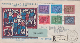 1953. LUXEMBOURG. Fine Registered FDC To USA With Complete Set CARITAS PLAYS Cancelled Fi... (Michel 517-522) - JF445149 - Cartas & Documentos