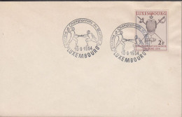 1954. LUXEMBOURG. Fine COVER With 2 F Fencing  Cancelled With Special Cancel Escrime Champion... (Michel 523) - JF445151 - Storia Postale