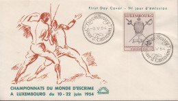 1954. LUXEMBOURG. Fine FDC With 2 F Fencing  Cancelled With FIRST DAY Cancel LUXEMBOURG 6.5.1... (Michel 523) - JF445153 - Lettres & Documents