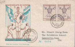 1954. LUXEMBOURG. Fine FDC With Pair 2 F Fencing  Cancelled With FIRST DAY Cancel LUXEMBOURG ... (Michel 523) - JF445156 - Cartas & Documentos