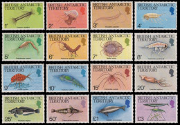 BAT / Brit. Antarktis 1984 - Mi-Nr. 108-123 ** - MNH - Meeresleben / Marine Life - Unused Stamps