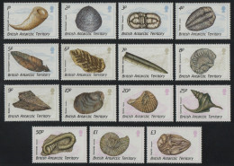 BAT / Brit. Antarktis 1990 - Mi-Nr. 156-170 ** - MNH - Fossilien / Fossils - Unused Stamps