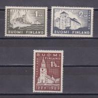 FINLAND 1929, Sc# 155-157, Architecture, Ships, MH - Unused Stamps