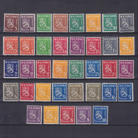 FINLAND 1930-1946, Sc# 158-176I, CV $79, Lions, MH - Unused Stamps