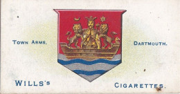 Borough Arms 1906 - Wills Cigarette Card - Antique - 100 Dartmouth - Wills