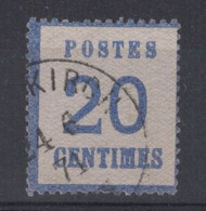 TIMBRE ALSACE LORRAINE N° 6 20c BLEU OBLITÉRÉ CAD 1871 - VERSO SANS DÉFAUT - Gebraucht