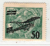 Tchécoslovaquie 1922 Mi 199 (Yv PA 7), (MH)*, Trace De Charniere, - Ongebruikt