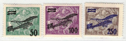 Tchécoslovaquie 1922 Mi 199-201 (Yv PA 7-9), (MH)*, Trace De Charniere, - Unused Stamps
