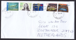 Australia: Cover To Netherlands, 2023, 5 Stamps, Platypus Animal, Sports Stadium, Noeline Brown (minor Creases) - Lettres & Documents