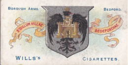 Borough Arms 1906 - Wills Cigarette Card - Antique - 62 Bedford - Wills