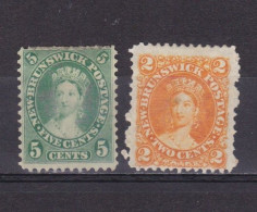 NEW BRUNSWICK CANADA 1860, SG# 10, 14, CV £67, Queen Victoria, MH - Unused Stamps