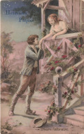 FÊTES ET VOEUX - Pâques - Un Couple Flirtant Sur Le Balcon - L'heure Favorable - Colorisé - Carte Postale Ancienne - Easter