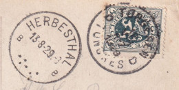 Carte Castel Nederheim Tongeren Tongres - Herbesthal 1929 - 1929-1937 Heraldieke Leeuw