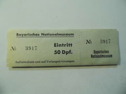 Biglietto Ingresso "BAYERISCHE NATIONAL MUSEUM " Con Matrice - Tickets D'entrée