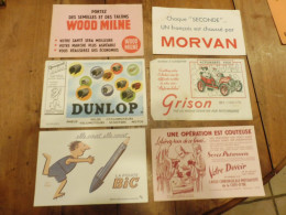 6 Buvards Anciens (dont Voiture 4 Cylindres 1906, BIC, DUNLOP,, Etc ) - Altri & Non Classificati