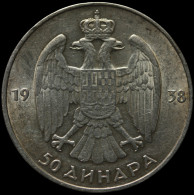 LaZooRo: Yugoslavia 50 Dinara 1938 XF / UNC - Silver - Yougoslavie