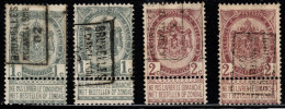 Preo's (53 & 55) "BRUXELLES (R. CHANCELLERIE) 02" OCVB 411 A+B & 450 A+B - Roller Precancels 1900-09