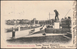 Parade And Lifeboat Statue, Margate, Kent, 1903 - Postcard - Margate