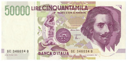 50000 LIRE GIAN LORENZO BERNINI II TIPO LETTERA E 24/06/1999 FDS - Autres & Non Classés