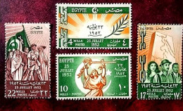 Egypt 1952 - ( Revolution Against The King Farouk, July 23, 1952 ) - Complete Set - MNH, - Nuovi