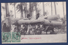 CPA Egypte Memphis Statue De Ramses II Transport Circulé Voir Dos - Other & Unclassified