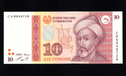 TAJIKISTAN P-16b  10 SOMONI  1999  UNC  NEUF  SIN CIRCULAR - Tayikistán