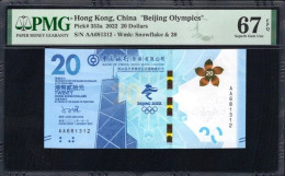 China Hong Kong 2022 Beijing Games Paper Banknotes PMG 67 Winter Olympics - Chine
