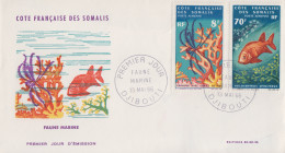 Enveloppe  FDC  1er  Jour   COTE  FRANCAISE  DES  SOMALIS   Faune   Marine   1966 - Autres & Non Classés