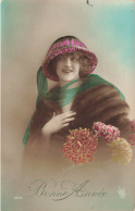 FÊTES - VŒUX - Bonne Année - Femme - Colorisé - Carte Postale Ancienne - New Year