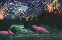 ANDELFINGEN, LAUFEN CASTLE, RHINE FALLS , WATERFALL, CASCADE, PAINTING, FIREWORKS, SWITZERLAND - Andelfingen