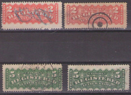 Canada 1870-90  Mi 32-33 AA,bA, Registration Stamp - Used - Registration & Officially Sealed