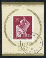 YUGOSLAVIA 1967 October Revolution Anniversary Block Used..  Michel Block 12 - Blokken & Velletjes