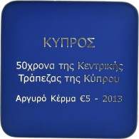 Chypre, 5 Euro, 50th Anniversary - Central Bank, 2013, Proof, FDC, Argent - Zypern