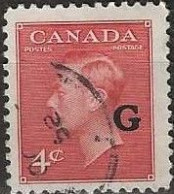 CANADA 1950 Official - King George VI - 4c. - Red FU - Overprinted