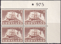 Greenland 1950 Sc 36  Upper Right Block MNH** - Ungebraucht