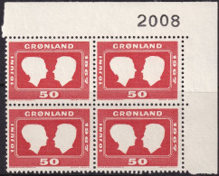 Greenland 1967 Sc 69  Upper Right Block MNH** - Nuevos