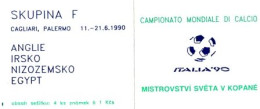 CZ - Sešítek - Fußballweltmeisterschaft Italien '90 / Gruppe "F" / Fotbal / SA 90 / 045 A - Other & Unclassified